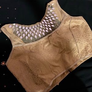 Golden crop top or sari blouse